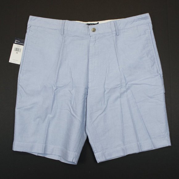Chaps Oxford Cloth Flat Front Shorts - 38 - Picture 2 of 3
